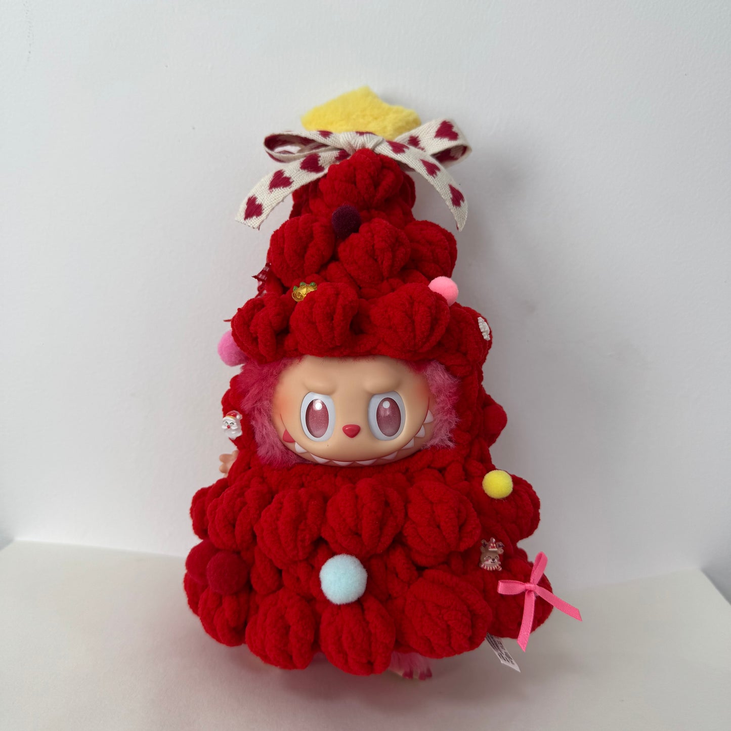 Handmade Christmas Tree Outfit for Labubu 6.7" – Cute Holiday Costume, Doll Clothes (No Doll)