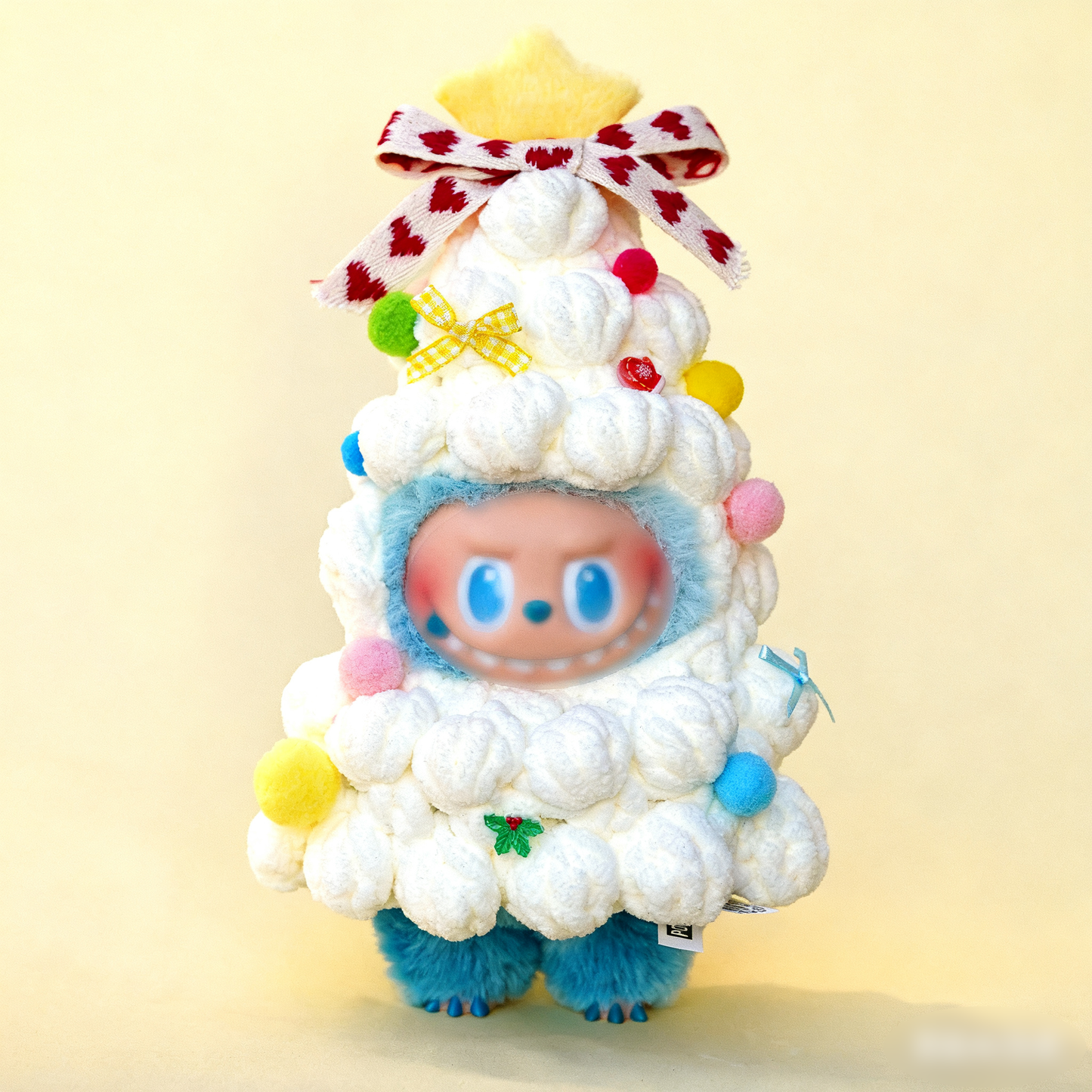 Handmade Christmas Tree Outfit for Labubu 6.7" – Cute Holiday Costume, Doll Clothes (No Doll)