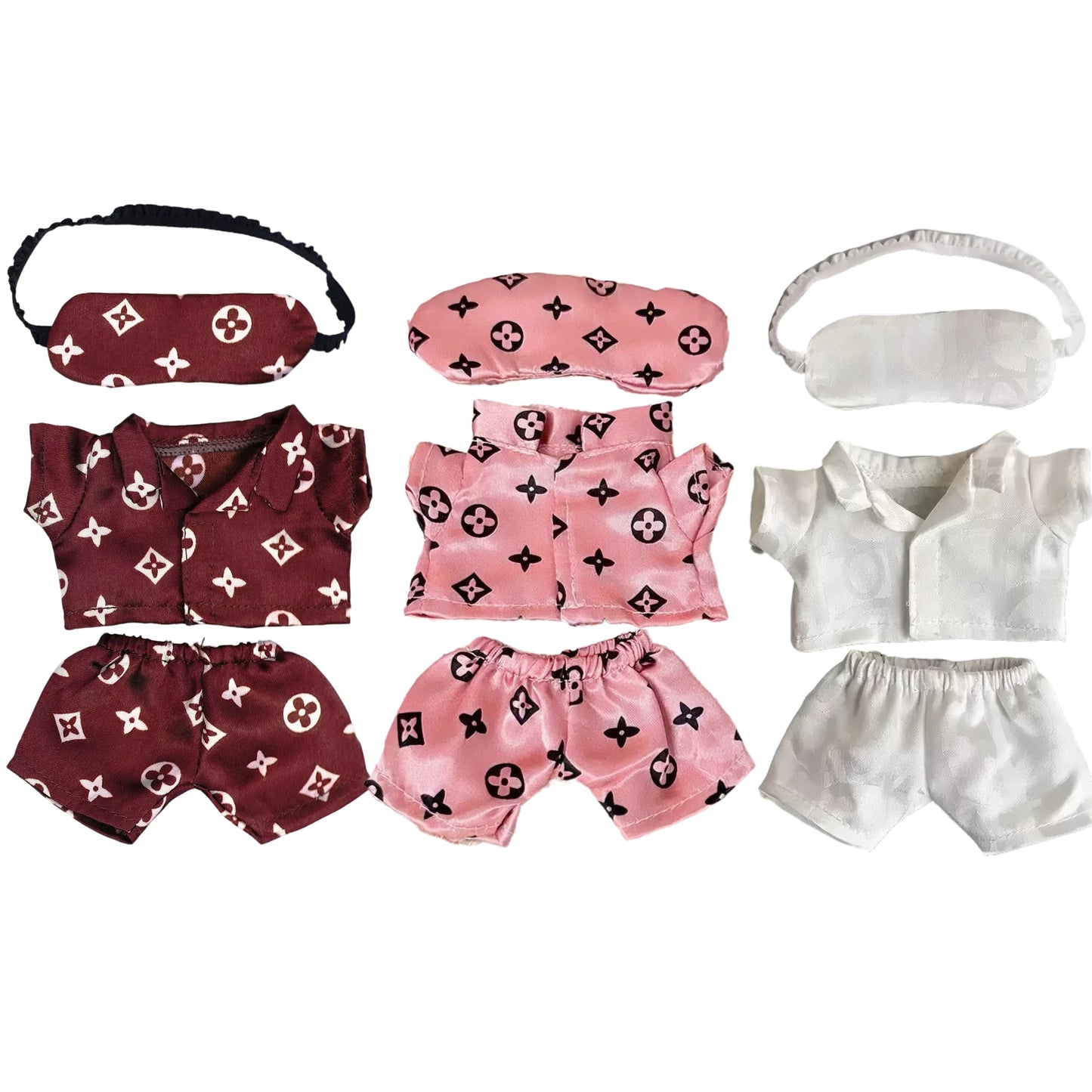 Labubu 7-Inch Doll Pajama Set – 3 Colors + Random Mini Camera & Clear Dustproof Bag – Cute Sleepwear Outfit for Fans & Collectors