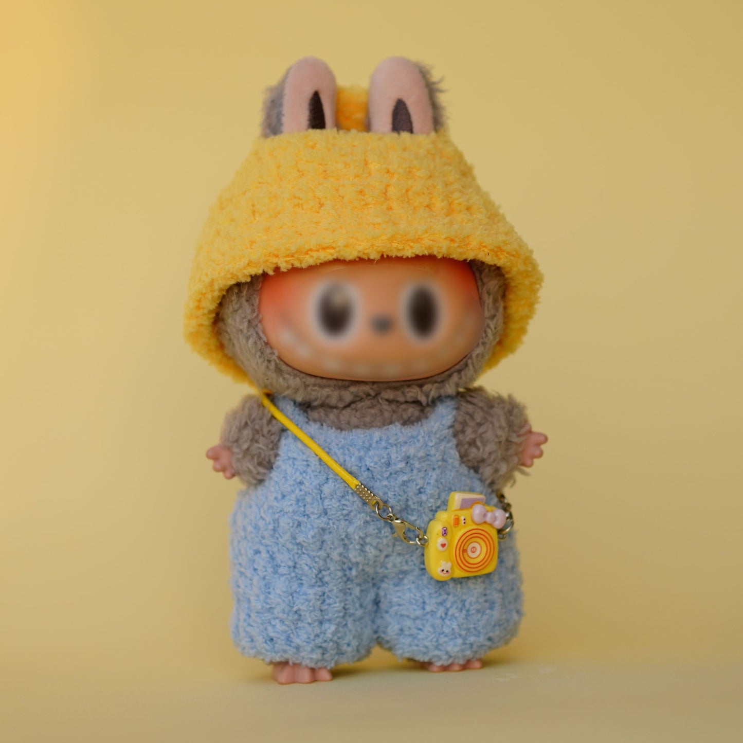 Halloween Pumpkin Witch Outfit for Labubu & 17cm Dolls – Cute Handmade Knit Costume with Hat & Bag
