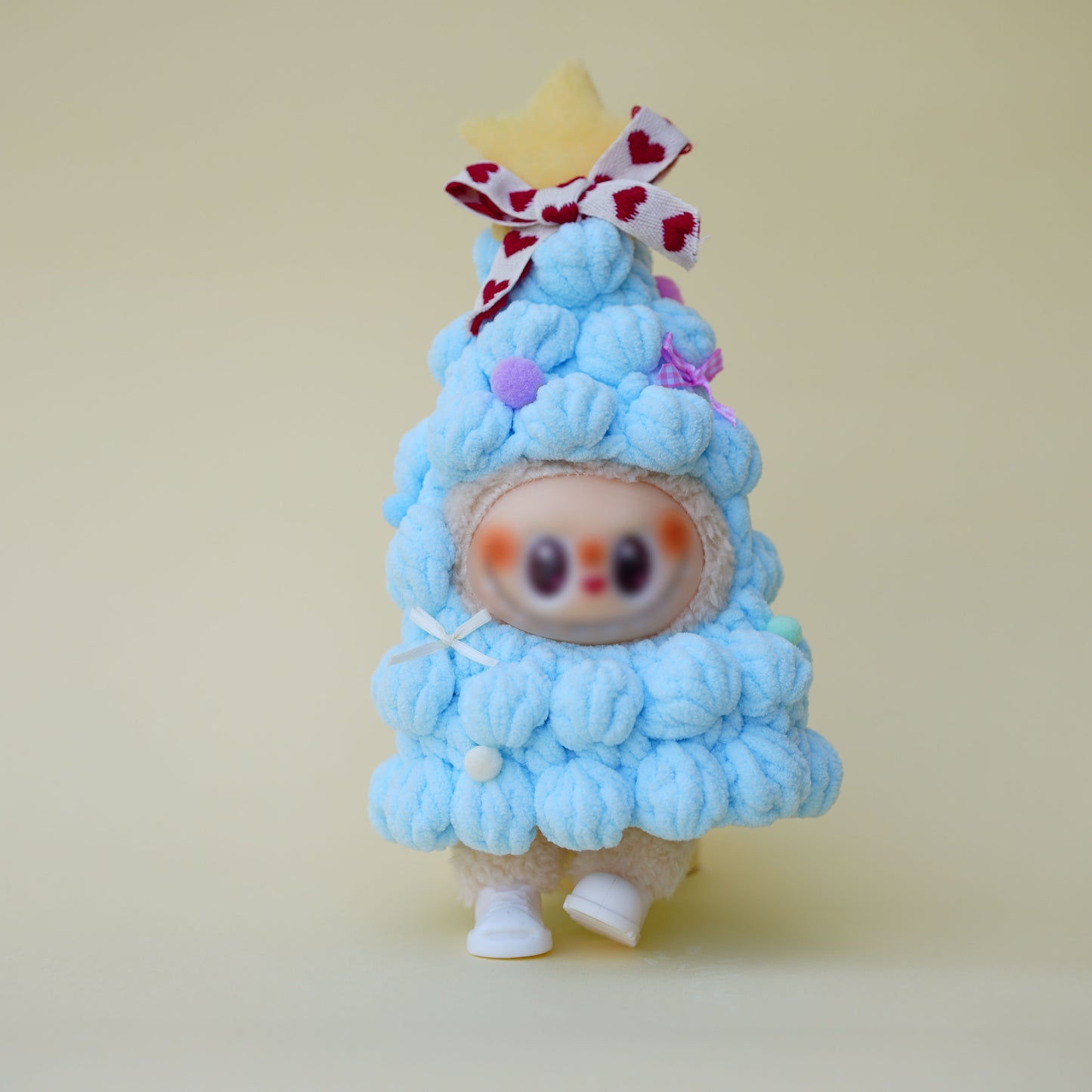 Handmade Christmas Tree Outfit for Labubu 6.7" – Cute Holiday Costume, Doll Clothes (No Doll)