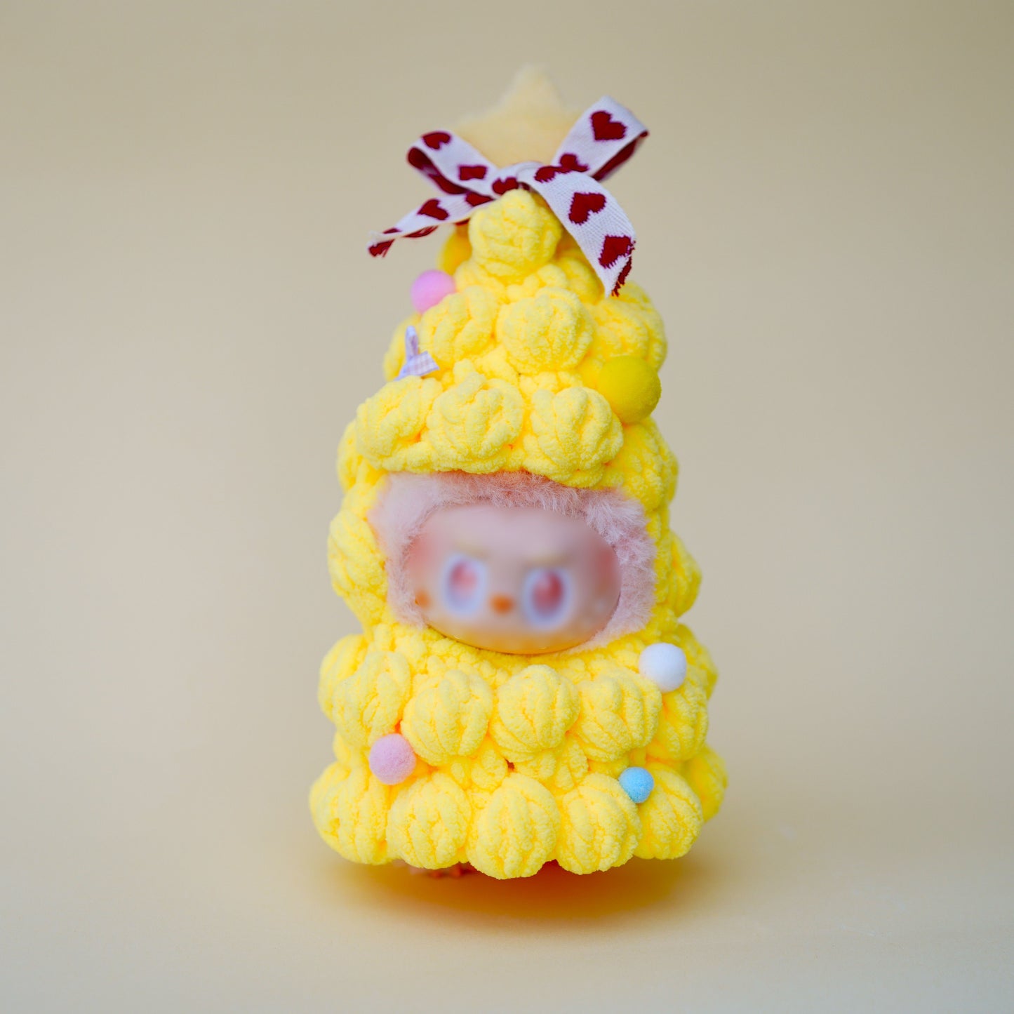 Handmade Christmas Tree Outfit for Labubu 6.7" – Cute Holiday Costume, Doll Clothes (No Doll)
