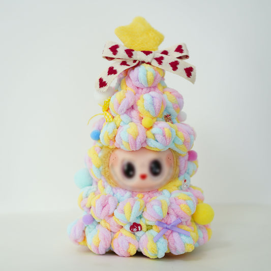 Handmade Christmas Tree Outfit for Labubu 6.7" – Cute Holiday Costume, Doll Clothes (No Doll)