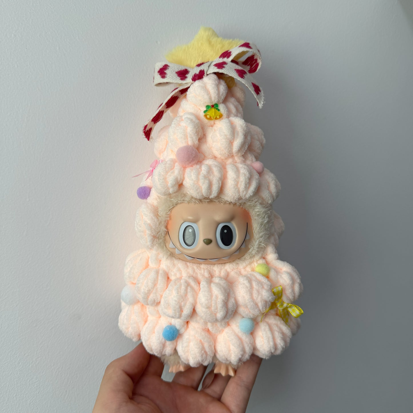 Handmade Christmas Tree Outfit for Labubu 6.7" – Cute Holiday Costume, Doll Clothes (No Doll)