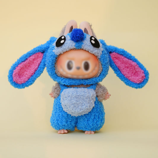 blue set Costume for 17cm Labubu